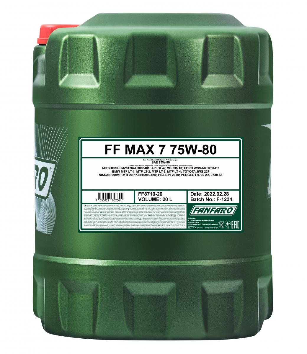 Масло транс.Fanfaro 8710 MAX 7+ SAE 75w80 GL4 синт.20л